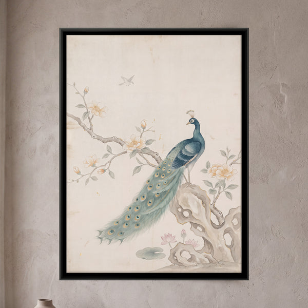 Peacock on a Garden Rock