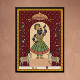 Shrinathji with Spiral-Horned Goats