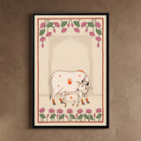 Cow and Calf in an Ivory Arched Niche