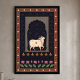 Cow in a Dark Niche with Oil Lamps