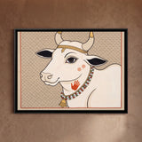 Close-up Portrait of a Decorated White Cow