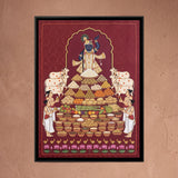 Shrinathji with Annakut Offering and Attendants