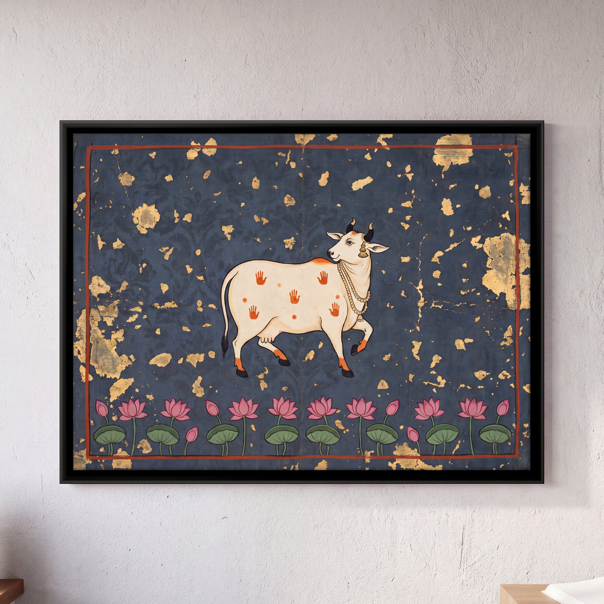 Gau Mata - framed canvas art hung on a wall