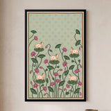 Small Cows Standing on Lotus Pads