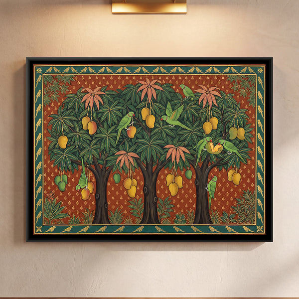 Parrots in a Mango Grove