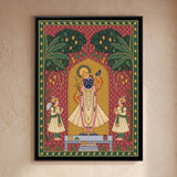 Shrinathji with Attendants Beneath Mango Trees