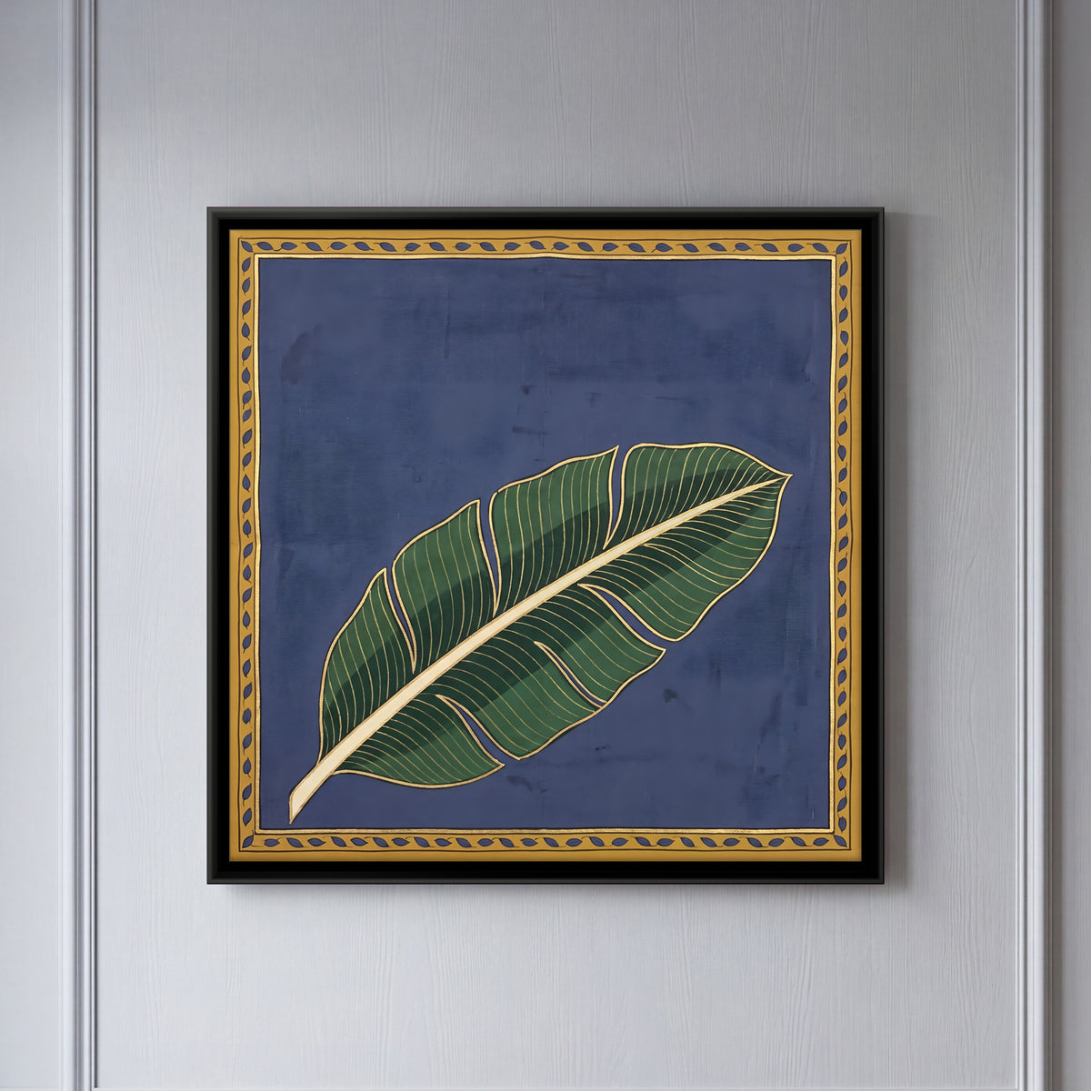Single Banana Leaf - framed canvas art hung on a wall