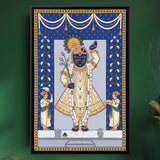 Sharad Shringar - Shrinathji in White Robes Beneath a Starry Sky | Pichwai