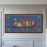 Nauka Vihar - Shri Krishna and the Gopis in a Boat | Pichwai