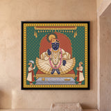 Shrinathji Seated on a Throne with Attendants