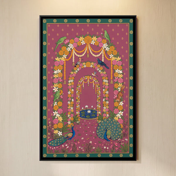 Floral Arch with Peacocks