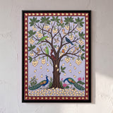 Flowering Tree with Peacocks and Birds in Pearl