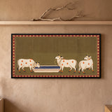 Three Cows at a Water Trough