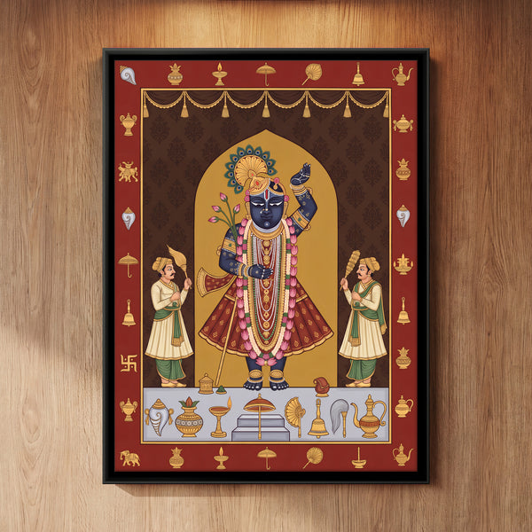 Shrinathji with Auspicious Symbols