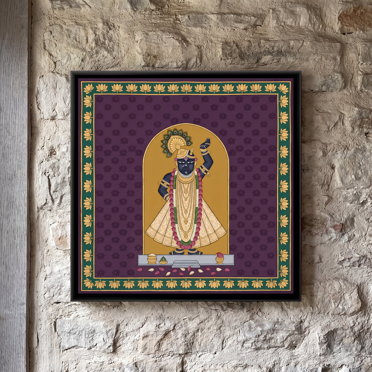 Shrinathji - framed canvas art hung on a wall