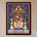 Shrinathji Beneath a Parasol in Indigo