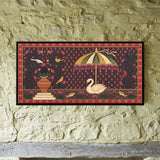 Swan and Kalash in Lotus Pond Beneath Parasol