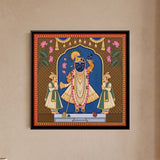 Shrinathji Standing with Two Attendants in Umber