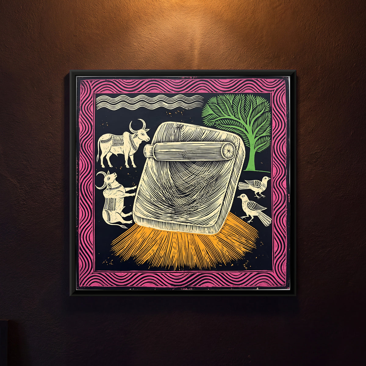 Sil Batta Grinding Stone - framed canvas art hung on a wall