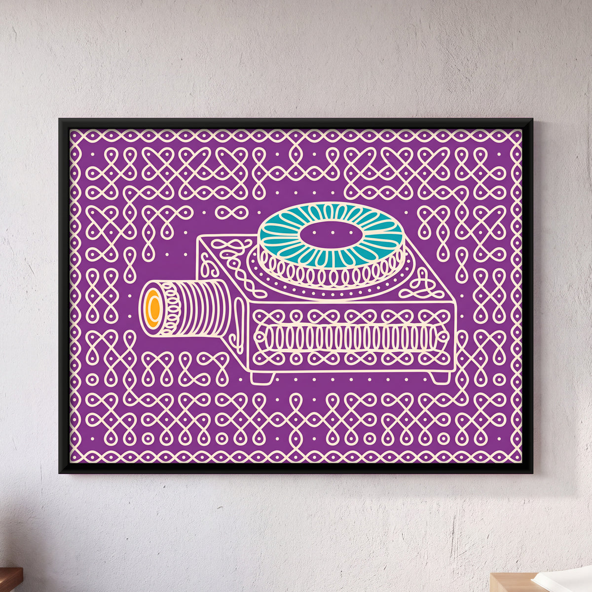 Film Projector - framed canvas art hung on a wall