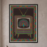 Vintage Television with Peacock Display