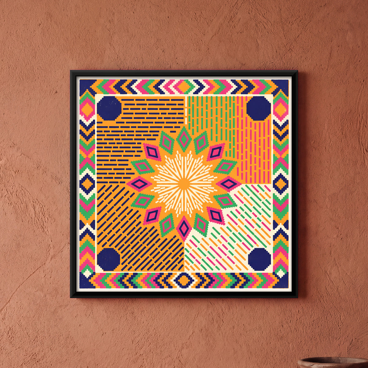 Carrom Board - framed canvas art hung on a wall
