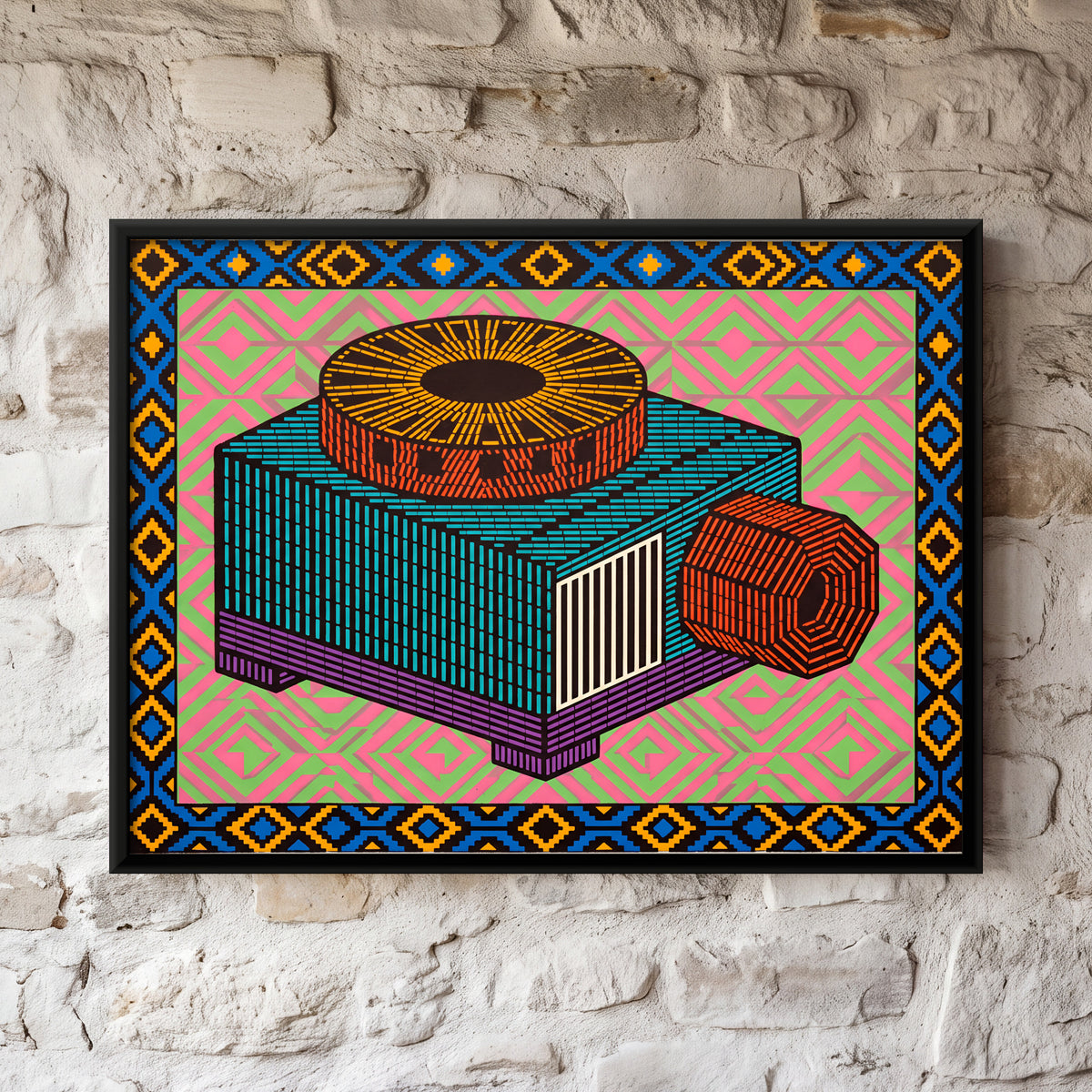 Slide Projector - framed canvas art hung on a wall