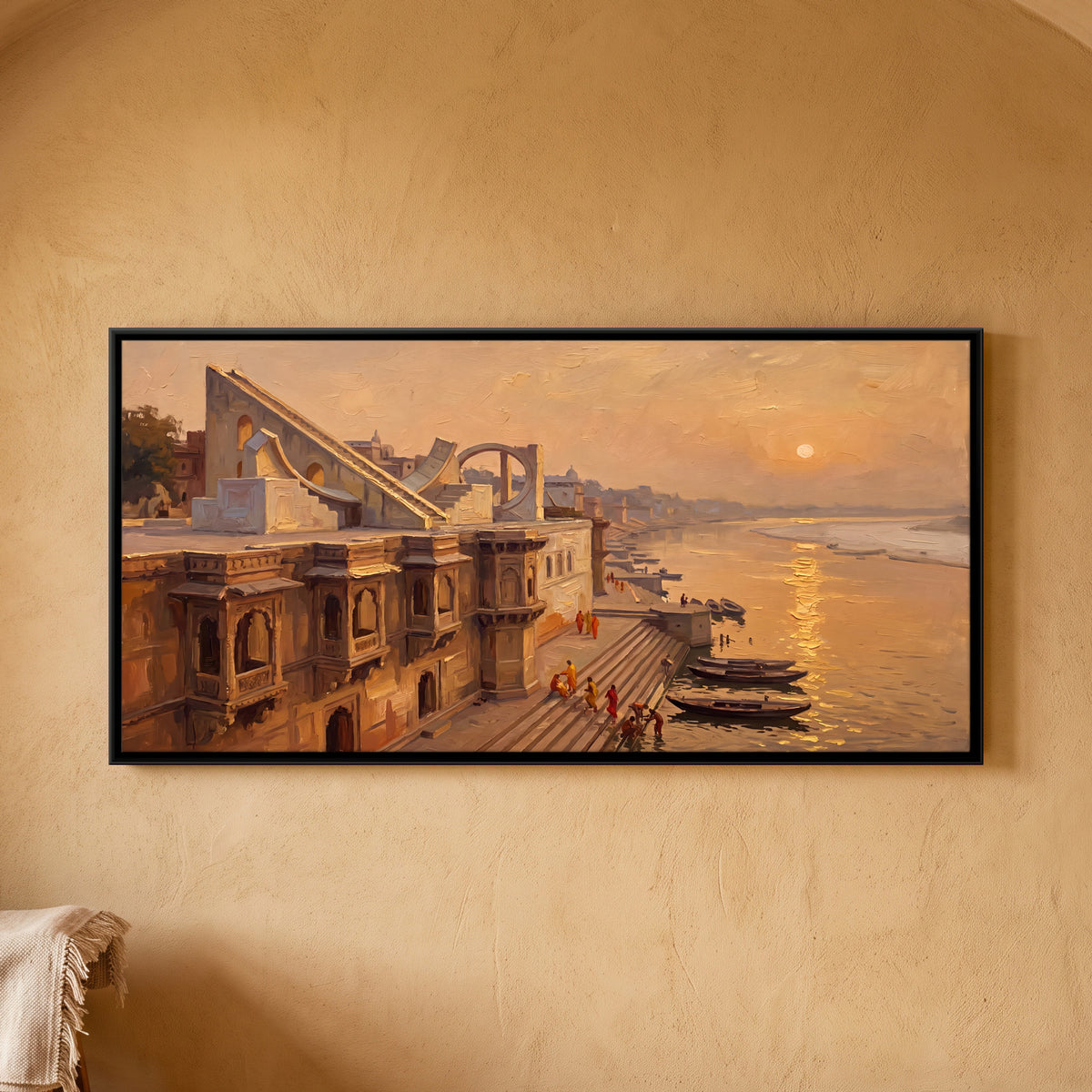 Observatory Above the Ghats - framed canvas art hung on a wall
