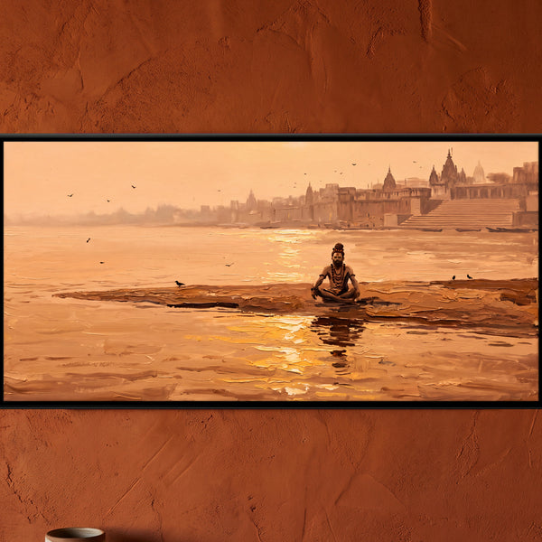 Sadhu Meditating Before the Ghats