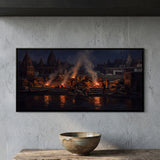 Cremation Pyres Burning at Manikarnika Ghat