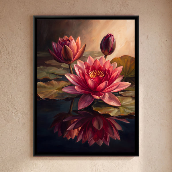 Red Lotus and Its Reflection