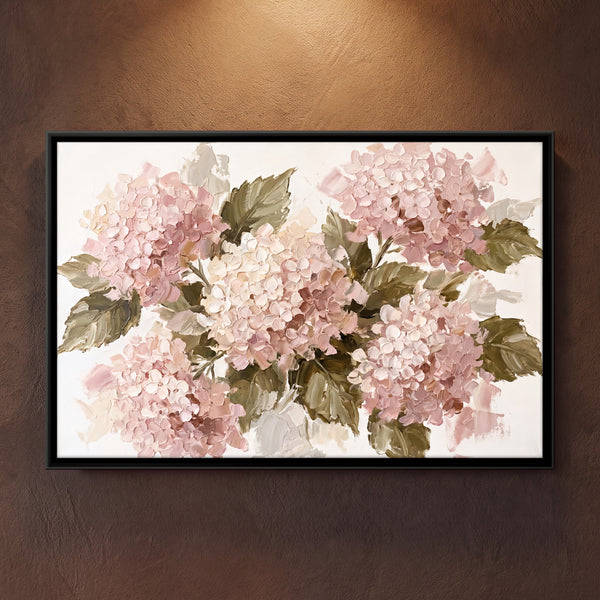 Pink Hydrangeas on Light Background