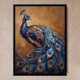 Peacock with Trailing Tail Feathers in Terracotta