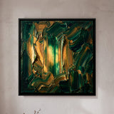 Gold and Green Textured Vertical Strokes