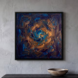 Blue and Copper Textured Swirl in Indigo, 1:1