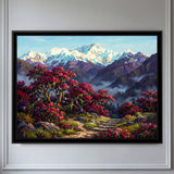 Rhododendron Grove Below Snow Peaks