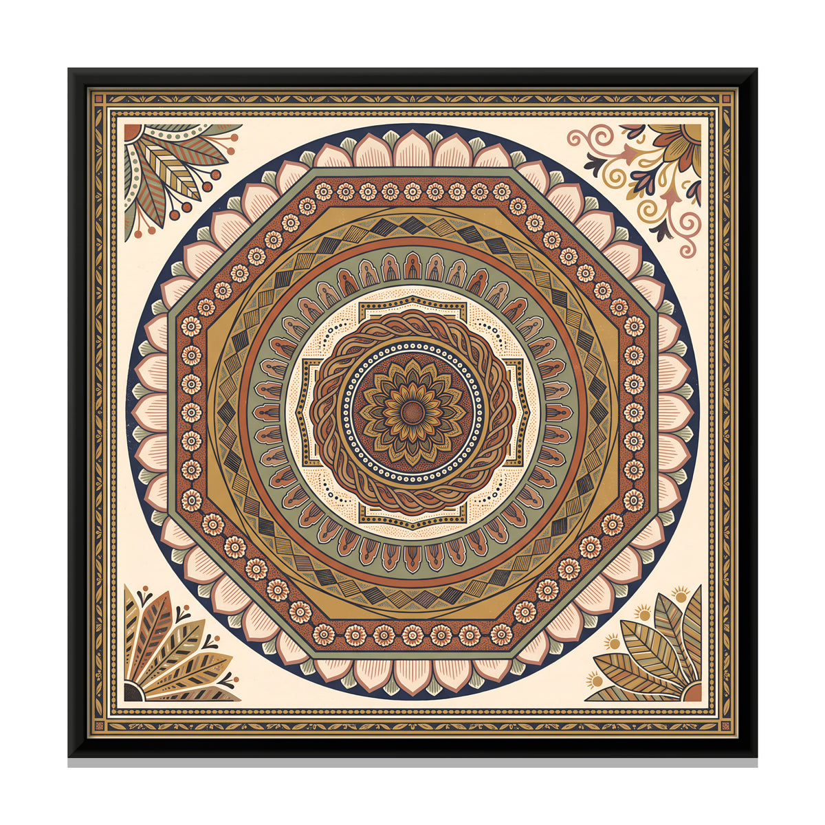 Mandala Panel - framed canvas print, front view