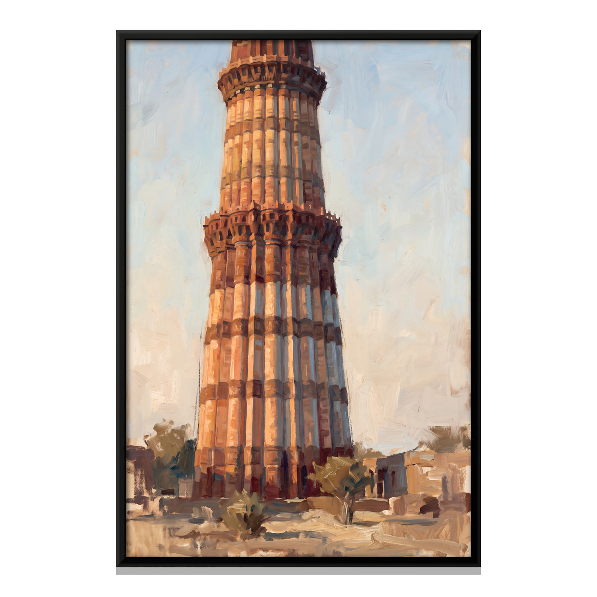 Qutub Minar - framed canvas print, front view