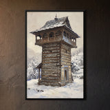 Himalayan Timber Tower in Snow