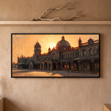 Colonial Railway Station Building at Sunset