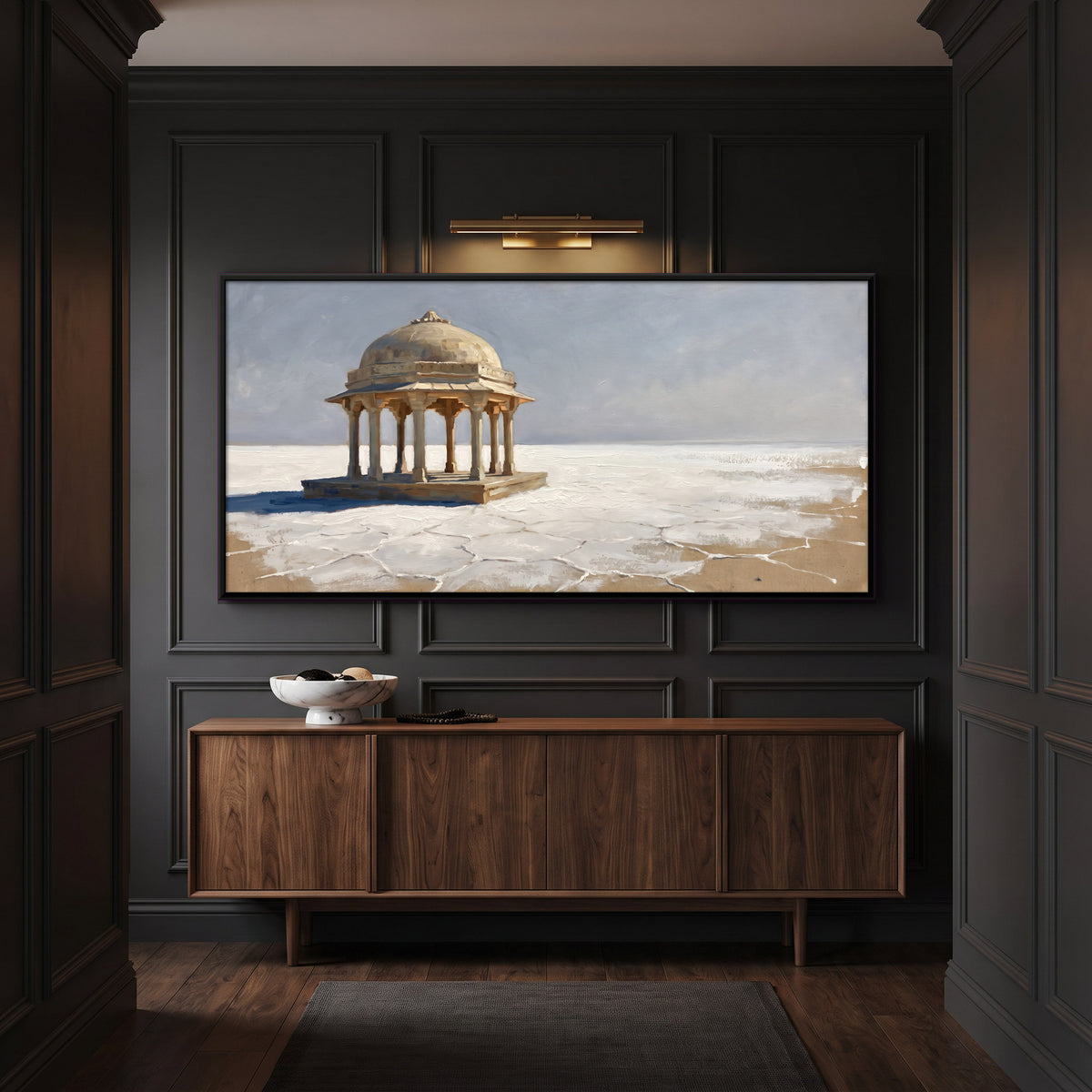 Domed Pavilion on the Salt Flats - canvas art shown in a second room setting