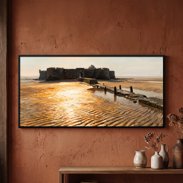 Causeway Leading to a Sea Fort at Low Tide
