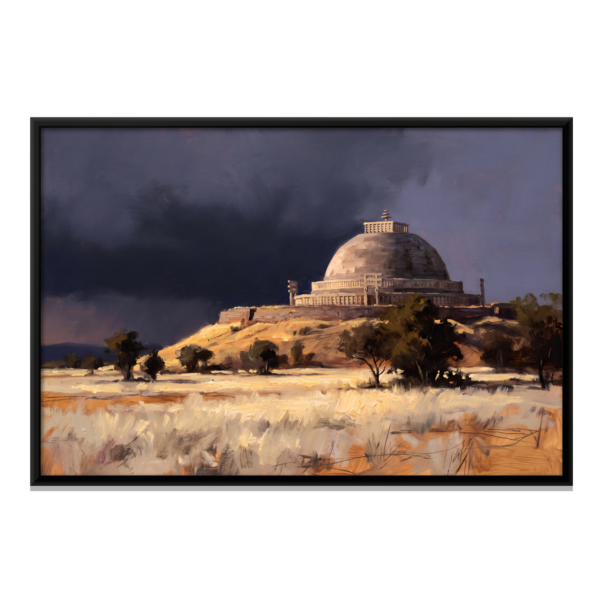 Great Stupa at Sanchi - framed canvas print, front view