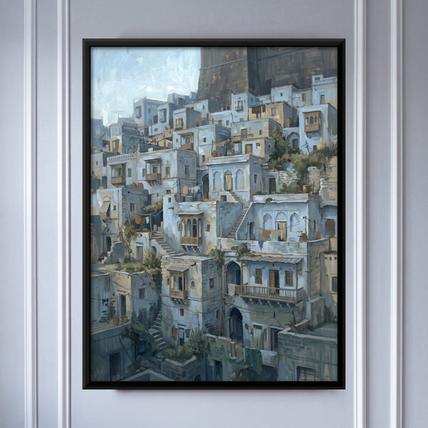 Hill Town of Stacked Houses