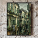 Green Shuttered Old Town Facade