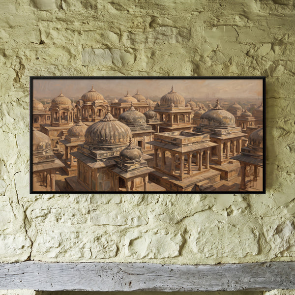 Dense Cluster of Sandstone Cenotaph Chhatris