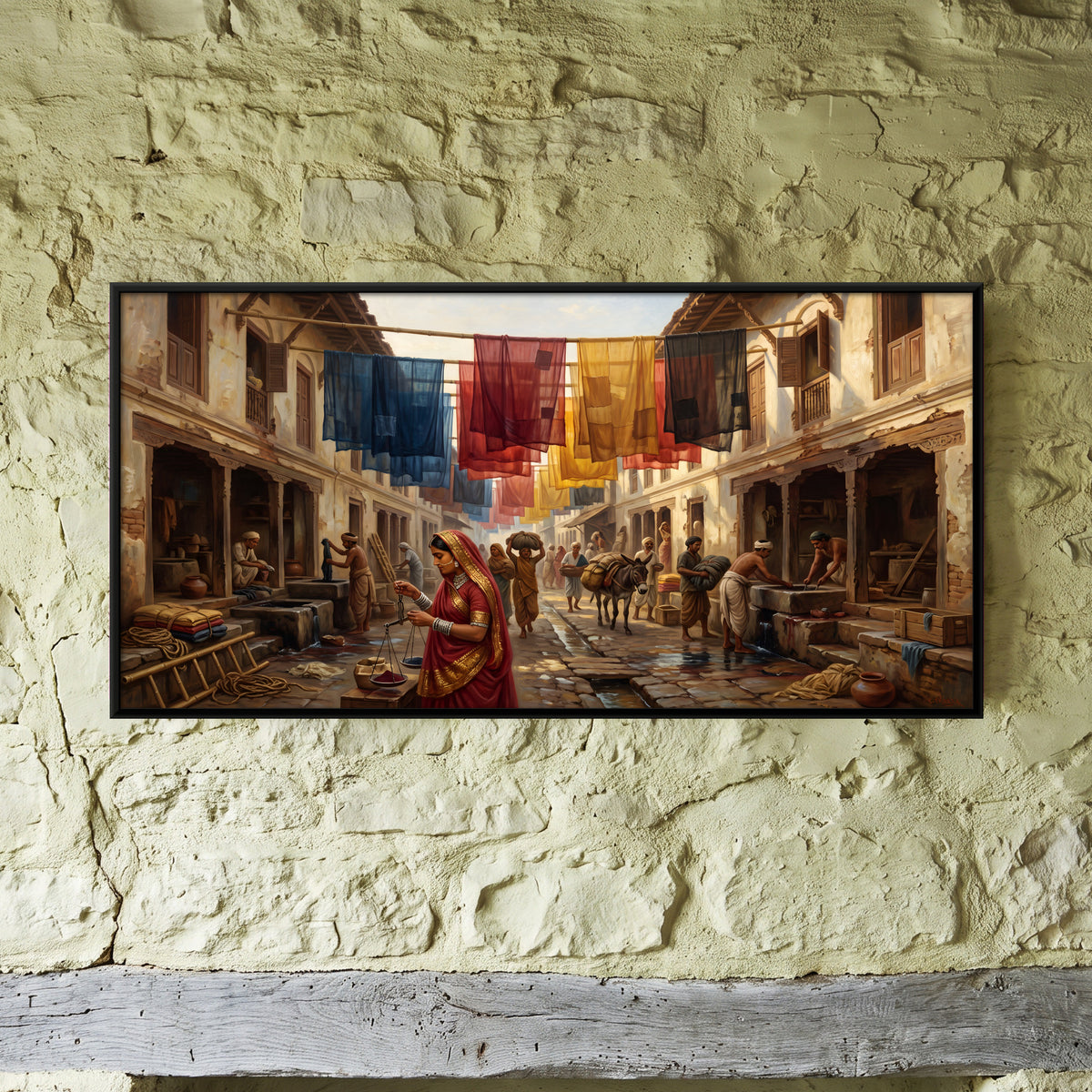 Dyers' Bazaar Lane - framed canvas art hung on a wall