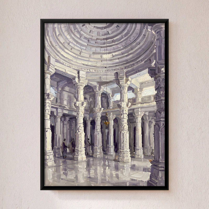 Carved Marble Temple Dome - framed canvas art hung on a wall