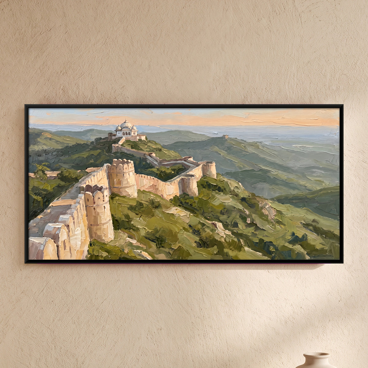 Kumbhalgarh Fort Walls - framed canvas art hung on a wall