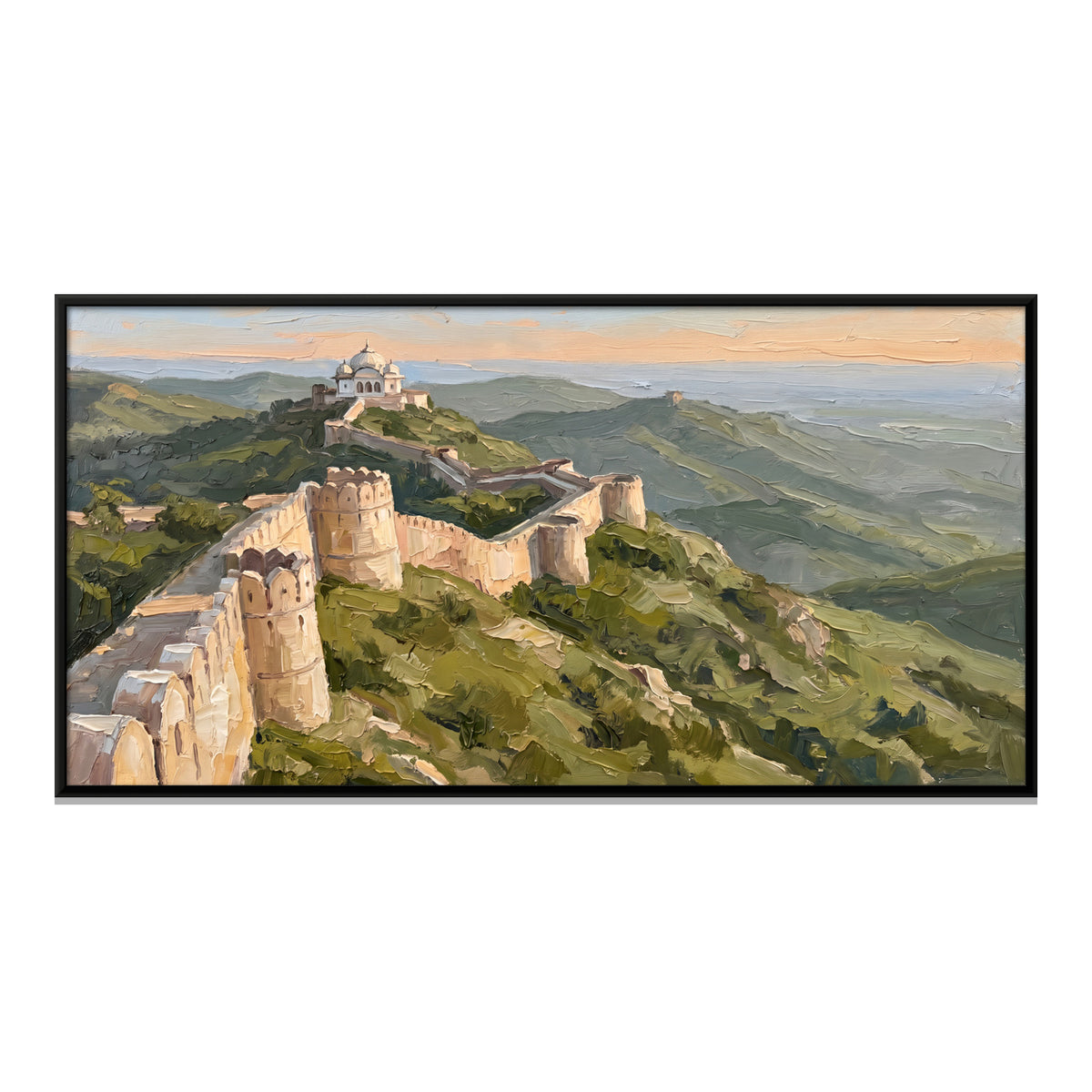 Kumbhalgarh Fort Walls - framed canvas print, front view